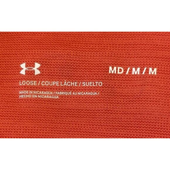 Under Armour Mens Loose Fit Red Long Sleeve Tech 1/2 Zip Pullover Shirt Medium - Picture 3 of 16